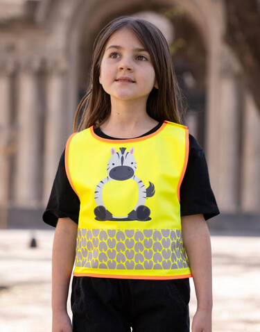 Korntex Children`s Safety Vest Funtastic Wildlife, Lion Yellow, 2XS bedrucken, Art.-Nr. 431138001