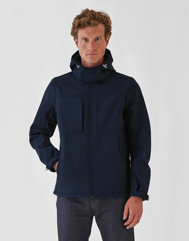 B &amp; C Hooded Softshell/men, Dark Grey, S bedrucken, Art.-Nr. 431421283
