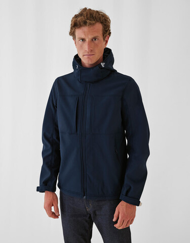 B &amp; C Hooded Softshell/men, Black, 3XL bedrucken, Art.-Nr. 431421018