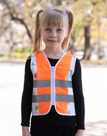 Korntex Children`s Safety Vest Action, Plane Orange, XS bedrucken, Art.-Nr. 432138122