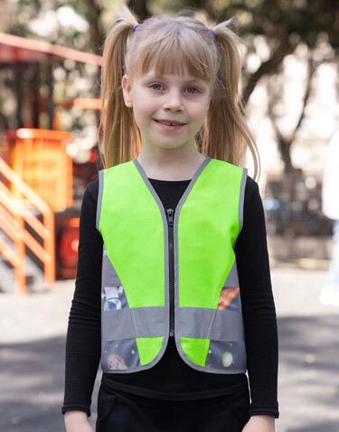 Korntex Children`s Safety Vest Action, Police Silver, XS bedrucken, Art.-Nr. 432138162