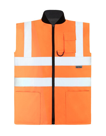 Korntex Hi-Vis Reversible Bodywarmer „Ural“, Orange, S bedrucken, Art.-Nr. 434134102