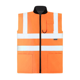 Korntex Hi-Vis Reversible Bodywarmer „Ural“, Orange, S bedrucken, Art.-Nr. 434134102 Korntex Hi-Vis Reversible Bodywarmer „Ural“, Orange, S bedrucken, Art.-Nr. 434134102