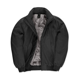 B &amp;amp; C Crew Bomber/men Jacket, Black/Warm Grey, S bedrucken, Art.-Nr. 434421533