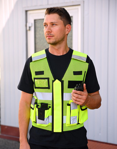 Korntex Mesh Tactical Vest „Sparta“, Black, XL/4XL bedrucken, Art.-Nr. 435131014