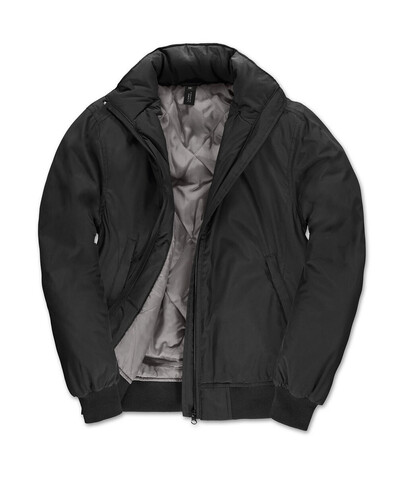 B &amp; C Crew Bomber/women Jacket, Black/Warm Grey, S bedrucken, Art.-Nr. 435421533