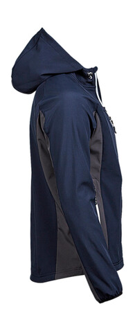 Tee Jays Hooded Lightweight Performance Softshell, Black/Dark Grey, 2XL bedrucken, Art.-Nr. 435541536