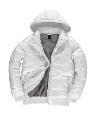 B &amp; C Superhood/men Jacket, White/Warm Grey, 2XL bedrucken, Art.-Nr. 437420727