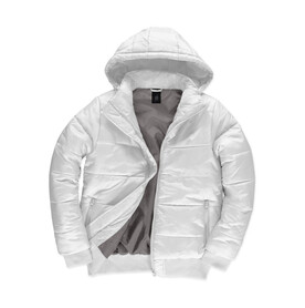B &amp;amp; C Superhood/men Jacket, White/Warm Grey, 2XL bedrucken, Art.-Nr. 437420727