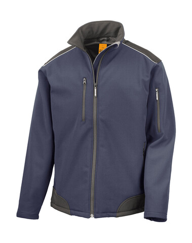 Result Ripstop Softshell Work Jacket, Navy/Black, 4XL bedrucken, Art.-Nr. 447332409