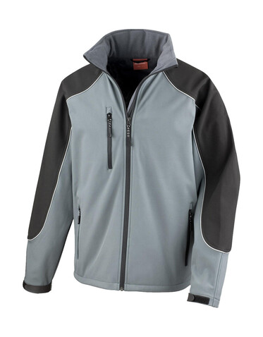 Result Ice Fell Hooded Softshell Jacket, Grey/Black, M bedrucken, Art.-Nr. 448331484