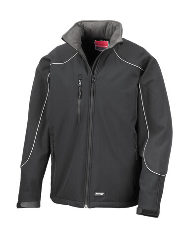 Result Ice Fell Hooded Softshell Jacket, Black/Black, 2XL bedrucken, Art.-Nr. 448331777