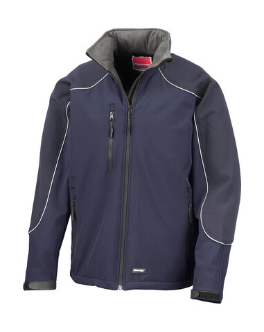 Result Ice Fell Hooded Softshell Jacket, Navy/Navy, XL bedrucken, Art.-Nr. 448332486