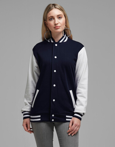FDM Varsity Jacket, Navy/Sport Grey, L bedrucken, Art.-Nr. 455552745