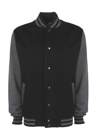 FDM Varsity Jacket, Black/Charcoal, S bedrucken, Art.-Nr. 455551593