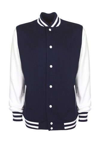 FDM Varsity Jacket, Navy/White, XS bedrucken, Art.-Nr. 455552522