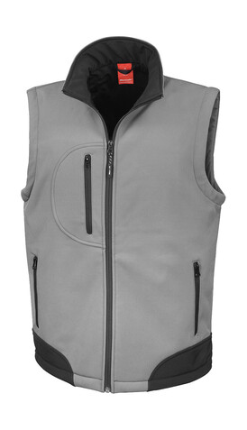 Result Softshell Bodywarmer, Workguard Grey/Black, 2XL bedrucken, Art.-Nr. 459331107