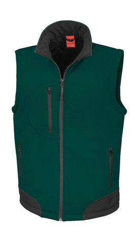 Result Softshell Bodywarmer, Bottle/Black, XL bedrucken, Art.-Nr. 459335626