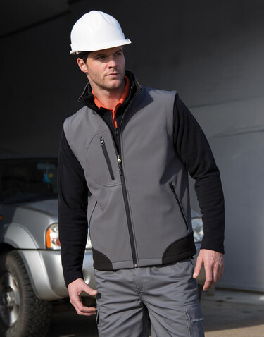 Result Softshell Bodywarmer, Workguard Grey/Black, S bedrucken, Art.-Nr. 459331103 Result Softshell Bodywarmer, Workguard Grey/Black, S bedrucken, Art.-Nr. 459331103