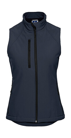 Russell Europe Ladies` Softshell Gilet, Black, XS bedrucken, Art.-Nr. 460001012