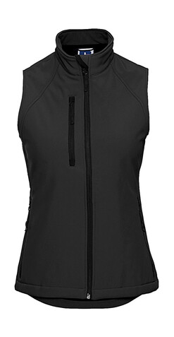 Russell Europe Ladies` Softshell Gilet, Black, XS bedrucken, Art.-Nr. 460001012