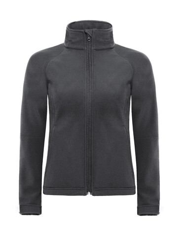 B &amp; C Hooded Softshell/women, Dark Grey, XS bedrucken, Art.-Nr. 462421282