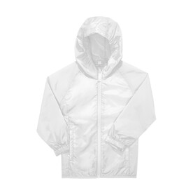 B &amp;amp; C #Reset Windbreaker /kids, White, 5/6 (110/116) bedrucken, Art.-Nr. 465420004