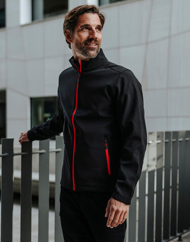 StormTech Orbiter Softshell Jacket, Black/Bright Red, 2XL bedrucken, Art.-Nr. 468181797