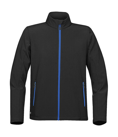StormTech Orbiter Softshell Jacket, Black/Azure, 2XL bedrucken, Art.-Nr. 468181787