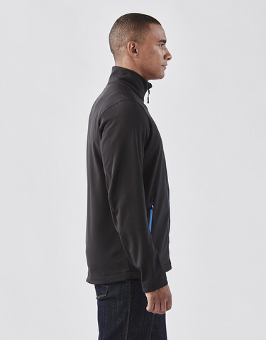 StormTech Orbiter Softshell Jacket, Black/Azure, L bedrucken, Art.-Nr. 468181785