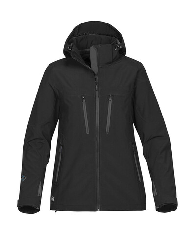 StormTech Women`s Patrol Softshell Jacket, Black/Carbon, XL bedrucken, Art.-Nr. 478181726