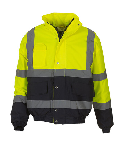 Yoko Fluo 2-Tone Bomber Jacket, Fluo Yellow/Navy, 3XL bedrucken, Art.-Nr. 482776528