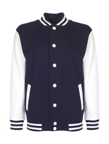 FDM Junior Varsity Jacket, Navy/White, 5-6 (116) bedrucken, Art.-Nr. 488552524