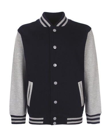 FDM Junior Varsity Jacket, Navy/Sport Grey, 5-6 (116) bedrucken, Art.-Nr. 488552744