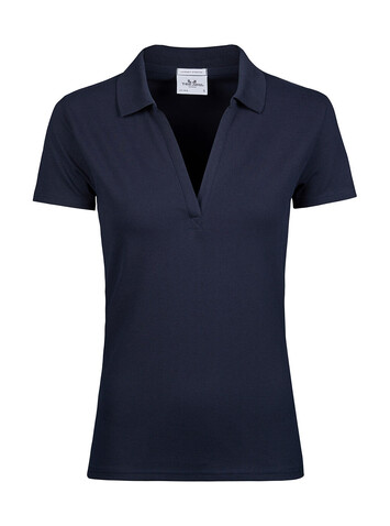 Tee Jays Women`s Luxury Stretch V Polo, Navy, 3XL bedrucken, Art.-Nr. 502542008