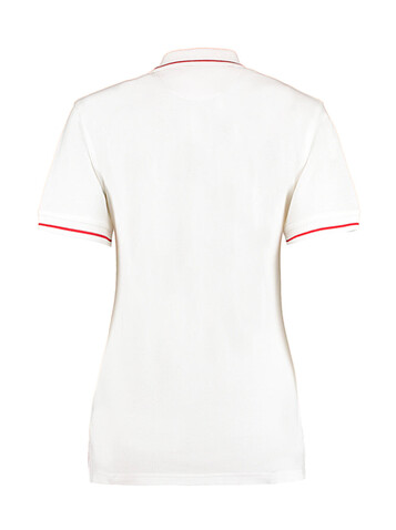 Kustom Kit Women`s St. Mellion Polo, White/Red, M bedrucken, Art.-Nr. 503110573
