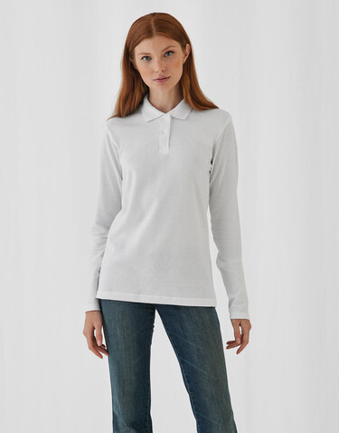 B &amp; C ID.001 LSL /women Polo, Bottle Green, 3XL bedrucken, Art.-Nr. 503425408