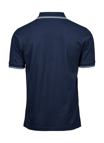 Tee Jays Luxury Stripe Stretch Polo, White/Navy, S bedrucken, Art.-Nr. 507540522