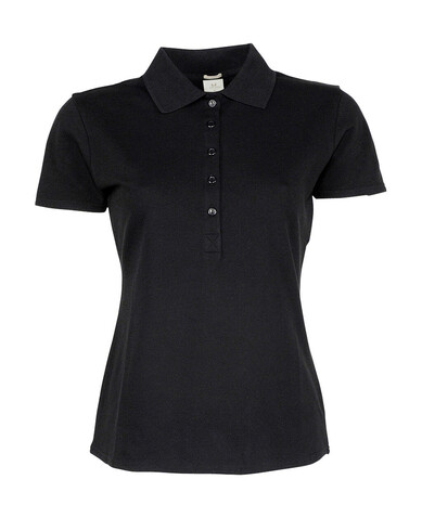 Tee Jays Ladies` Luxury Stretch Polo, Black, 2XL bedrucken, Art.-Nr. 513541017