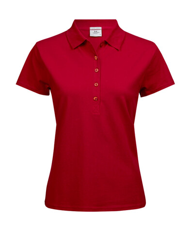 Tee Jays Ladies` Luxury Stretch Polo, Red, 3XL bedrucken, Art.-Nr. 513544008