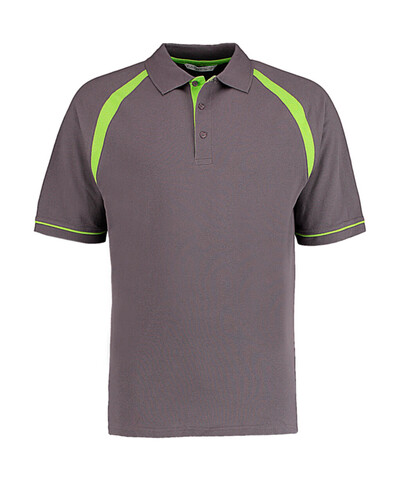 Kustom Kit Classic Fit Oak Hill Polo, Black/Bright Red, S bedrucken, Art.-Nr. 515111573