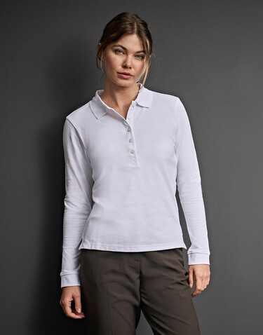 Tee Jays Ladies` Luxury LS Stretch Polo, Navy, XL bedrucken, Art.-Nr. 520542006