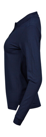 Tee Jays Ladies` Luxury LS Stretch Polo, Navy, XL bedrucken, Art.-Nr. 520542006