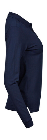 Tee Jays Ladies` Luxury LS Stretch Polo, Navy, XL bedrucken, Art.-Nr. 520542006