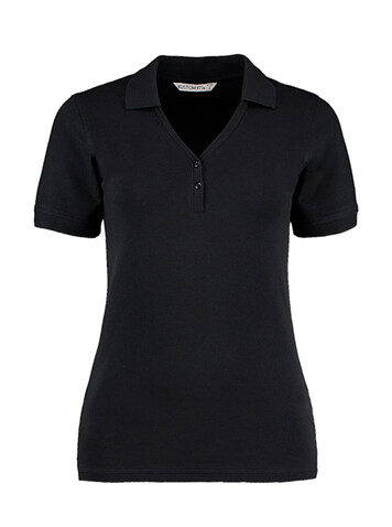Kustom Kit Women`s Regular Fit Comfortec® V Neck Polo, White, XS bedrucken, Art.-Nr. 526110001