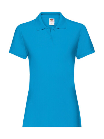 Fruit of the Loom Ladies` Premium Polo, Azure Blue, S (10) bedrucken, Art.-Nr. 528013103