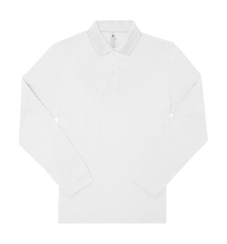 B &amp; C My Polo 180 LSL, White, S bedrucken, Art.-Nr. 528420002