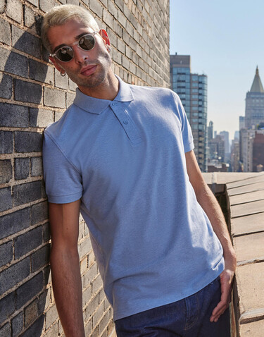 B &amp; C My Polo 210, Heather Blue, 2XL bedrucken, Art.-Nr. 529423296