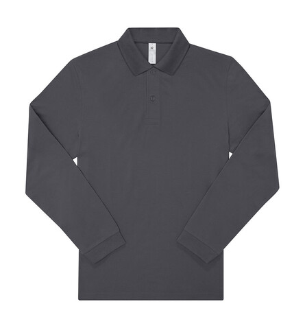 B &amp; C My Polo 210 LSL, Dark Grey, XL bedrucken, Art.-Nr. 530421285