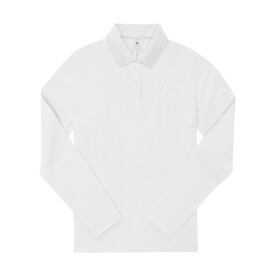 B &amp;amp; C My Polo 180 LSL /Women, White, XS bedrucken, Art.-Nr. 533420002